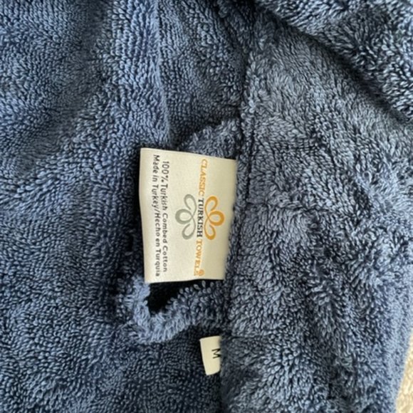 Men's Terry Bath Robe - Blue Medium - Picture 5 of 5